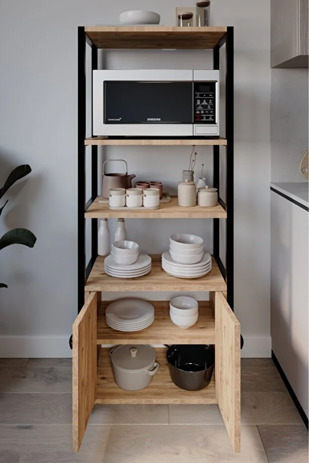 Elise Mutfak Bangosu Mutfak Rafı Malzeme Dolabı Mikrodalga Fırın Rafı Kahve Köşesi Mutfak Standı